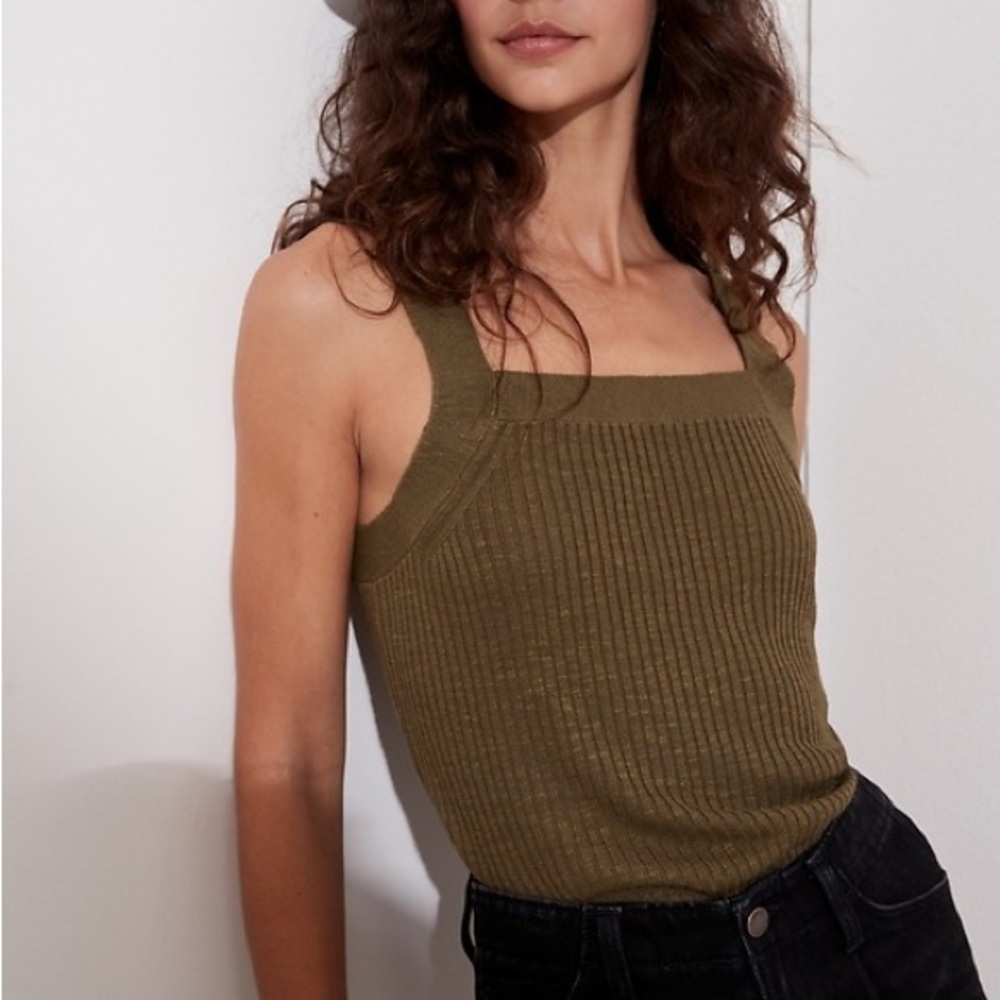Banana Republic Sweater Tank Top Olive